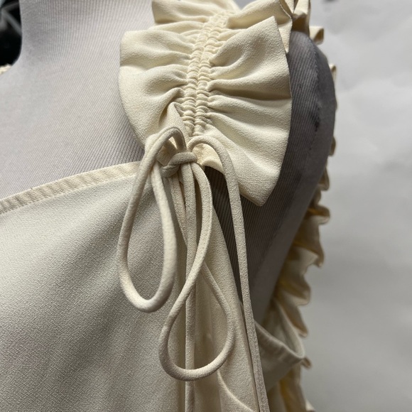 Jason Wu Sleeveless Ruffle Strap Cream Tank - Picture 4 of 5